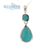 Sterling Silver Pendant w/ Turquoise - 18" Chain